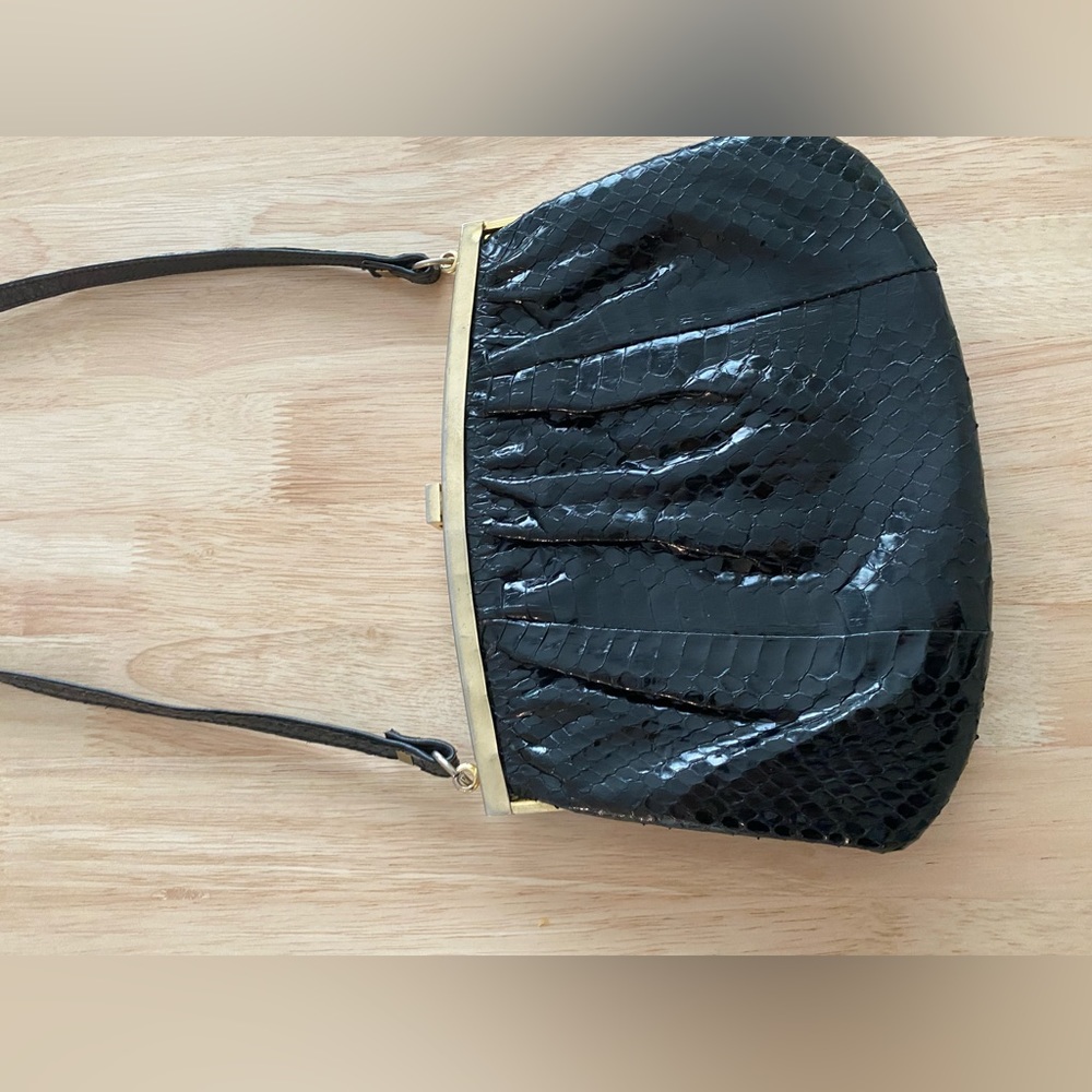 Vintage bag with crocodile print